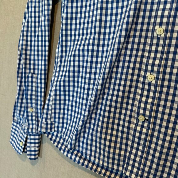 Abercrombie & Fitch Blue Gingham Button Down Shirt L Preppy Classic Check Prep - Picture 3 of 8